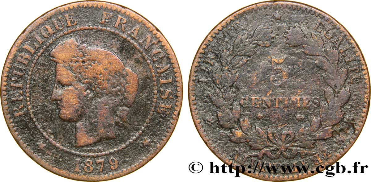 5 centimes Cérès 1879 Paris F.118/20 SGE8 