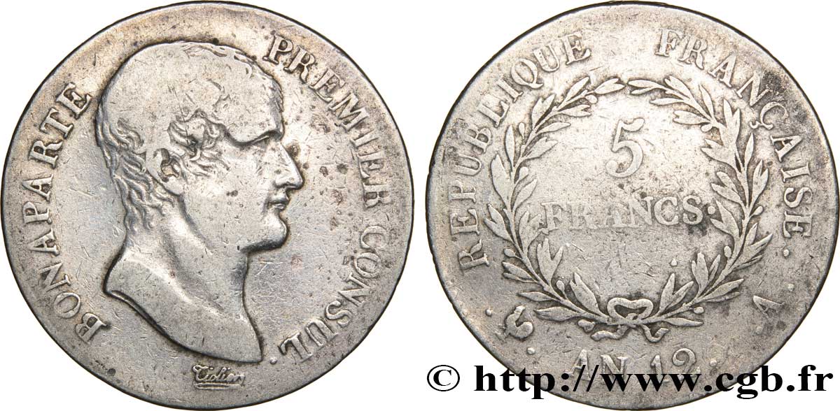 5 francs Bonaparte Premier Consul 1804 Paris F.301/9 B12 