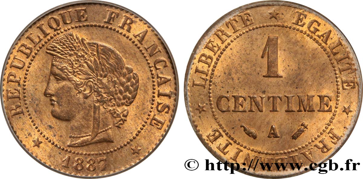 1 centime Cérès 1887 Paris F.104/14 SPL64 