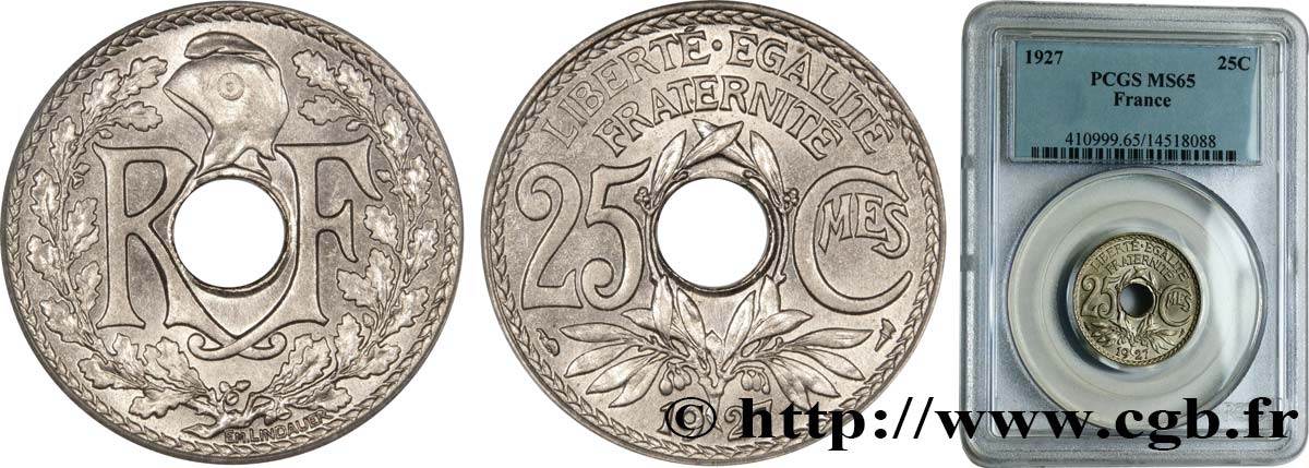 25 centimes Lindauer 1927  F.171/11 MS65 PCGS