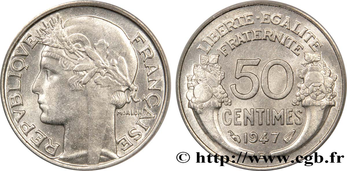 50 centimes Morlon, légère 1947 Beaumont-Le-Roger F.194/11 SPL64 