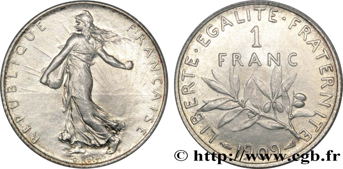 1 franc Semeuse 1909 Paris F.217/14 SPL64 