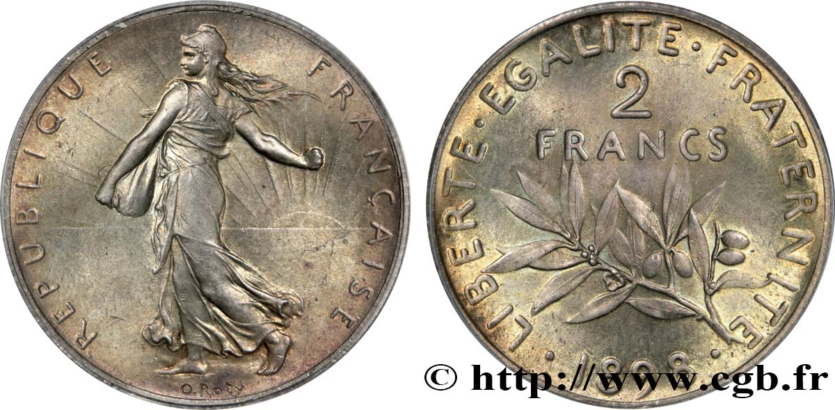 2 francs Semeuse 1898  F.266/1 MS64 