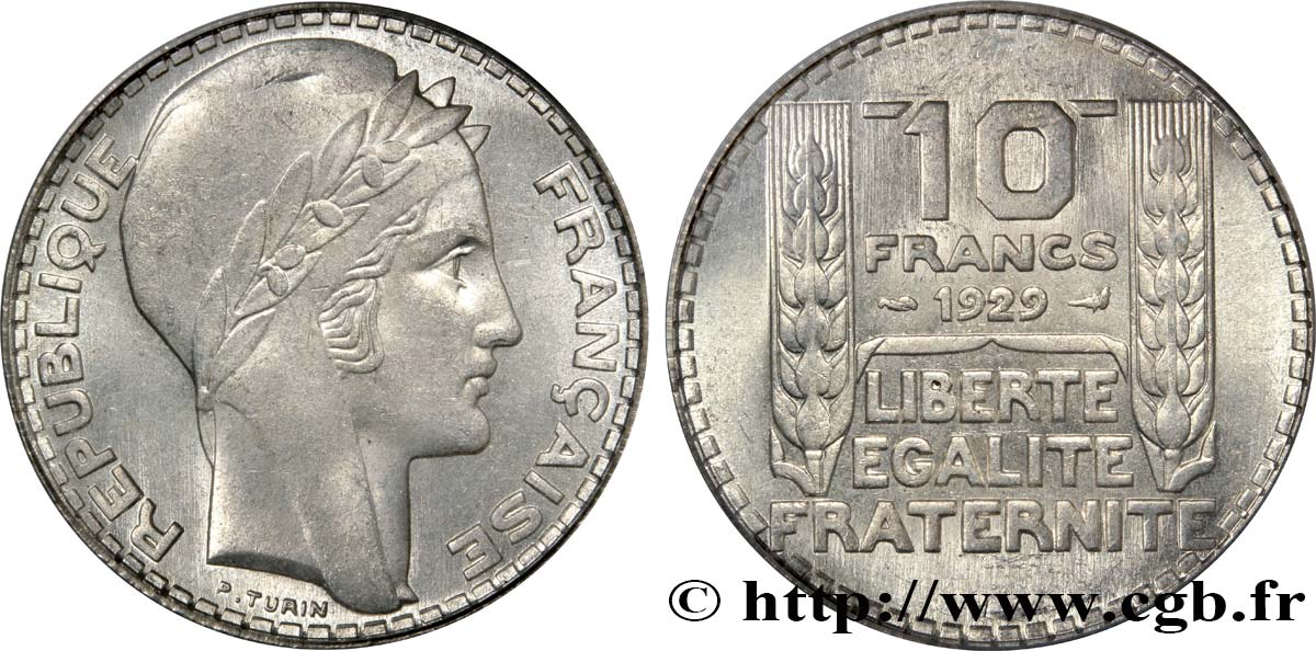 10 francs Turin 1929  F.360/2 fST63 