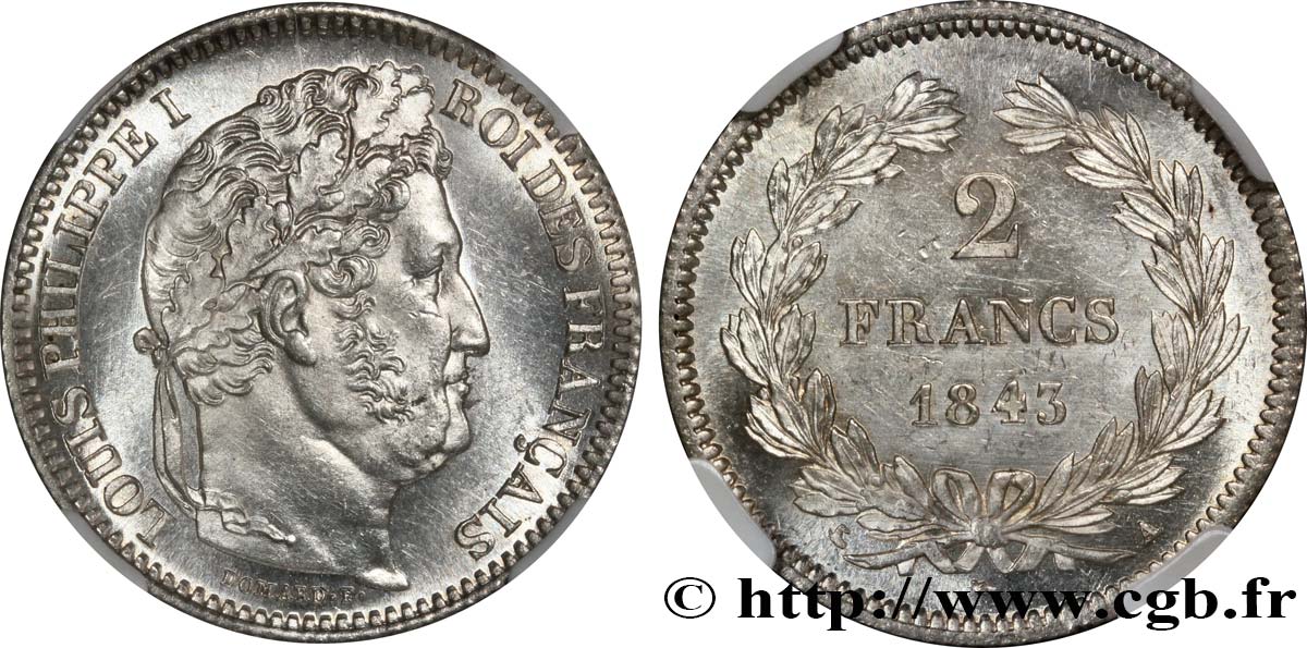 2 francs Louis-Philippe 1843 Paris F.260/92 fST63 