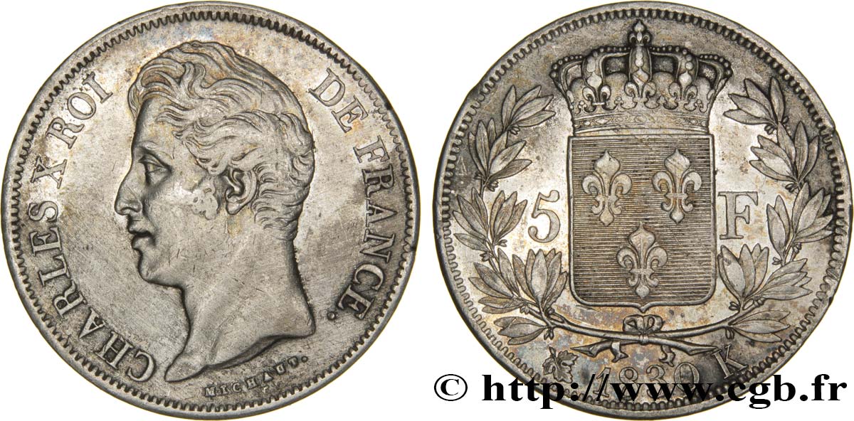 5 francs Charles X, 2e type 1830 Bordeaux F.311/46 SS45 