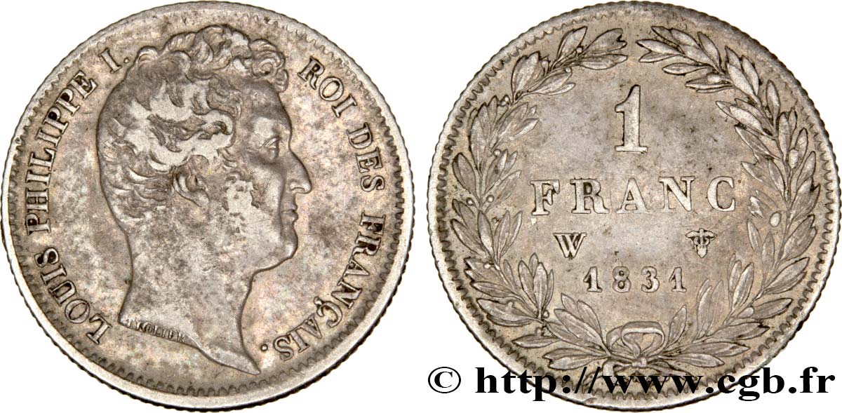 1 franc Louis-Philippe, tête nue 1831 Lille F.209/12 TB35 