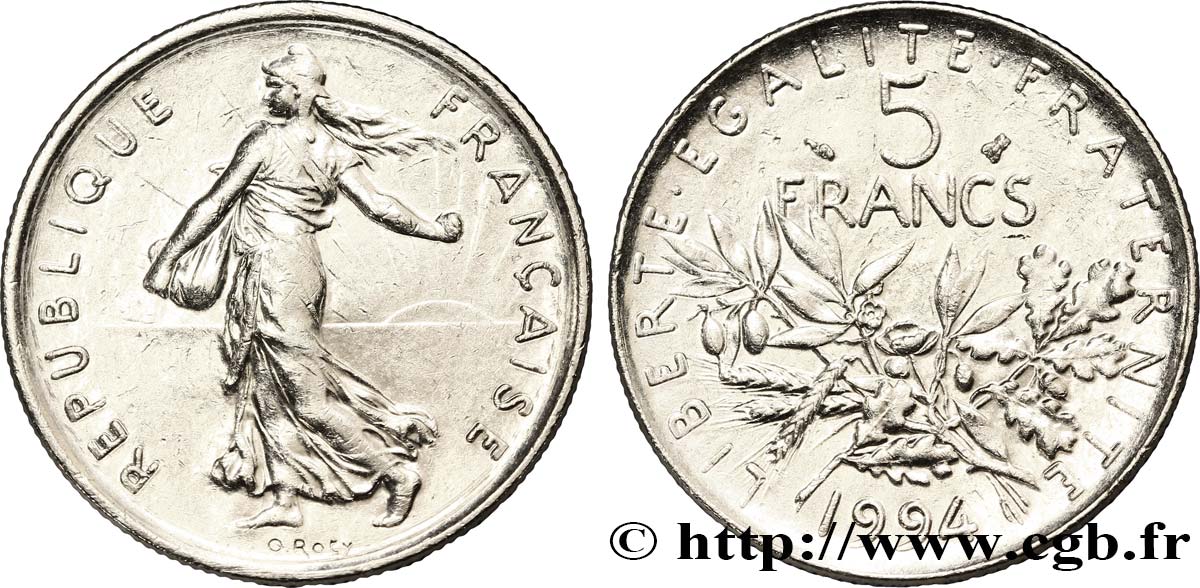 5 francs Semeuse, nickel 1994 Pessac F.341/30 TTB50 