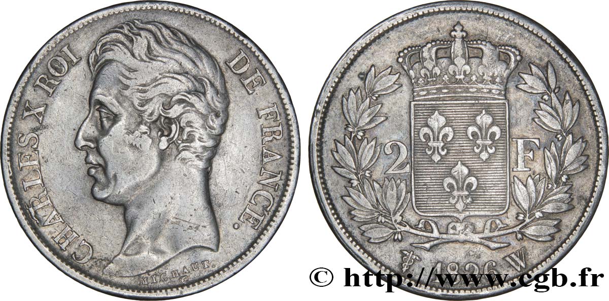 2 francs Charles X 1826 Lille F.258/23 SS40 