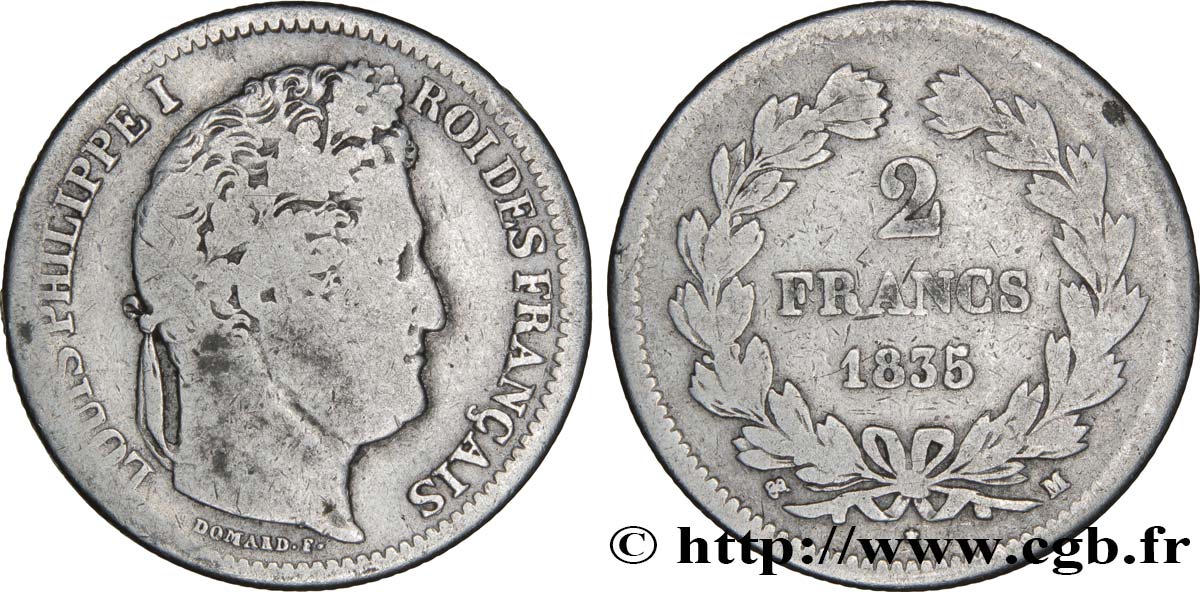 2 francs Louis-Philippe 1835 Toulouse F.260/48 F12 
