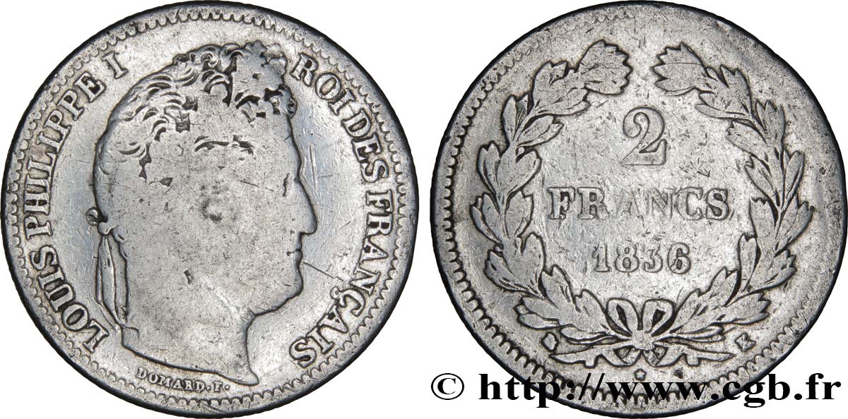 2 francs Louis-Philippe 1836 Bordeaux F.260/55 B13 