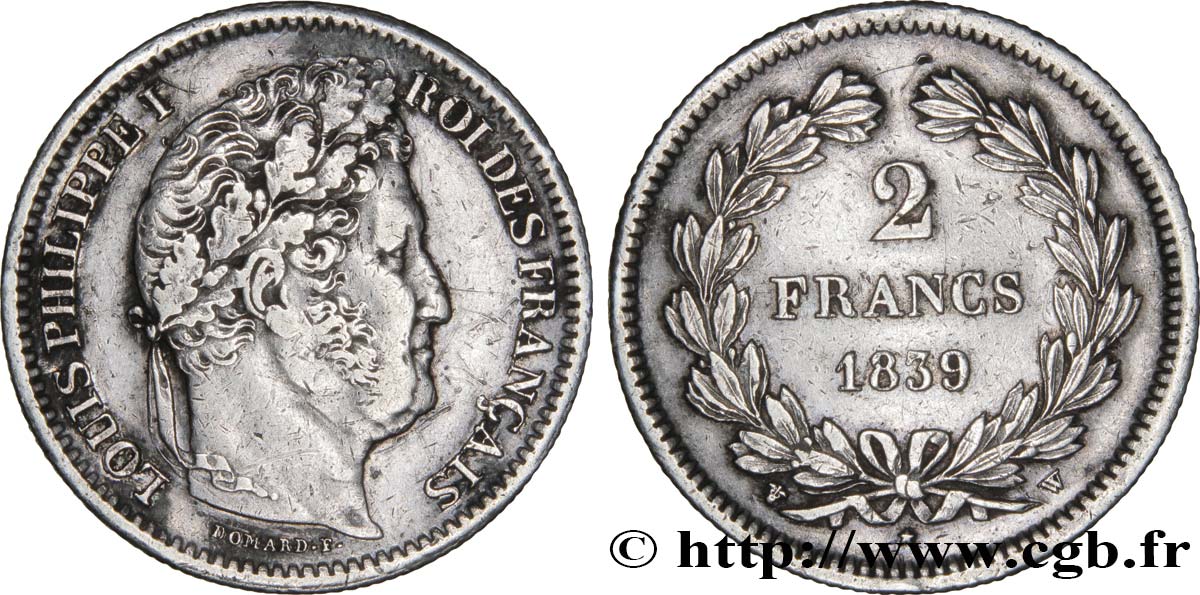 2 francs Louis-Philippe 1839 Lille F.260/75 TTB48 
