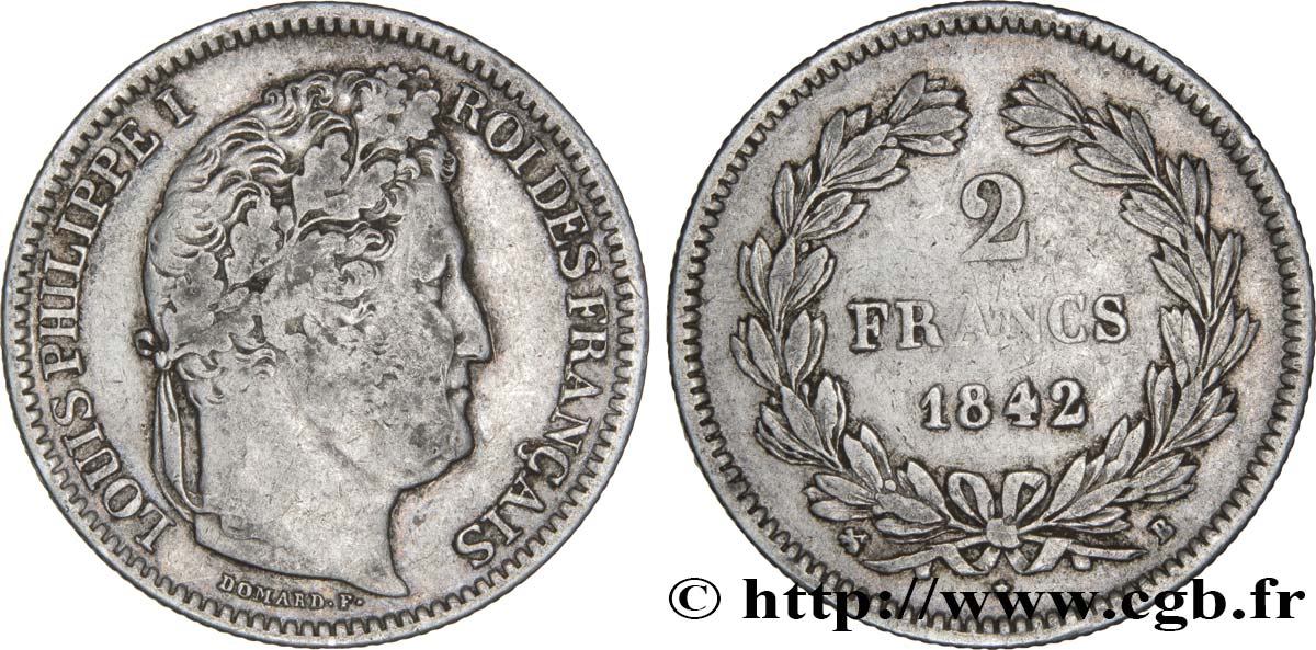2 francs Louis-Philippe 1842 Rouen F.260/88 S20 