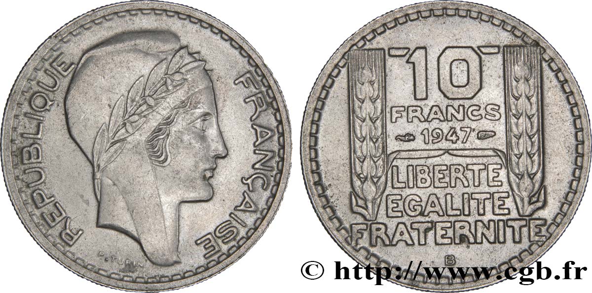 10 francs Turin, petite tête 1947 Beaumont-Le-Roger F.362/2 SUP58 