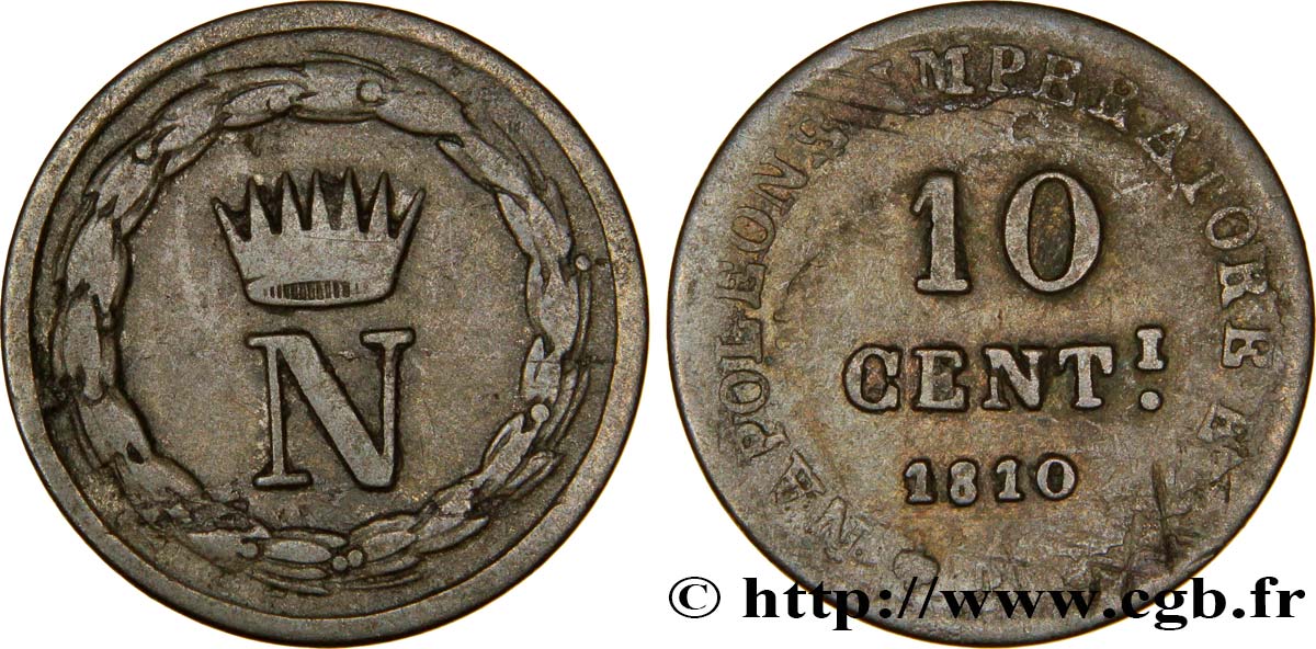 10 centesimi 1810 Milan M.290  RC12 