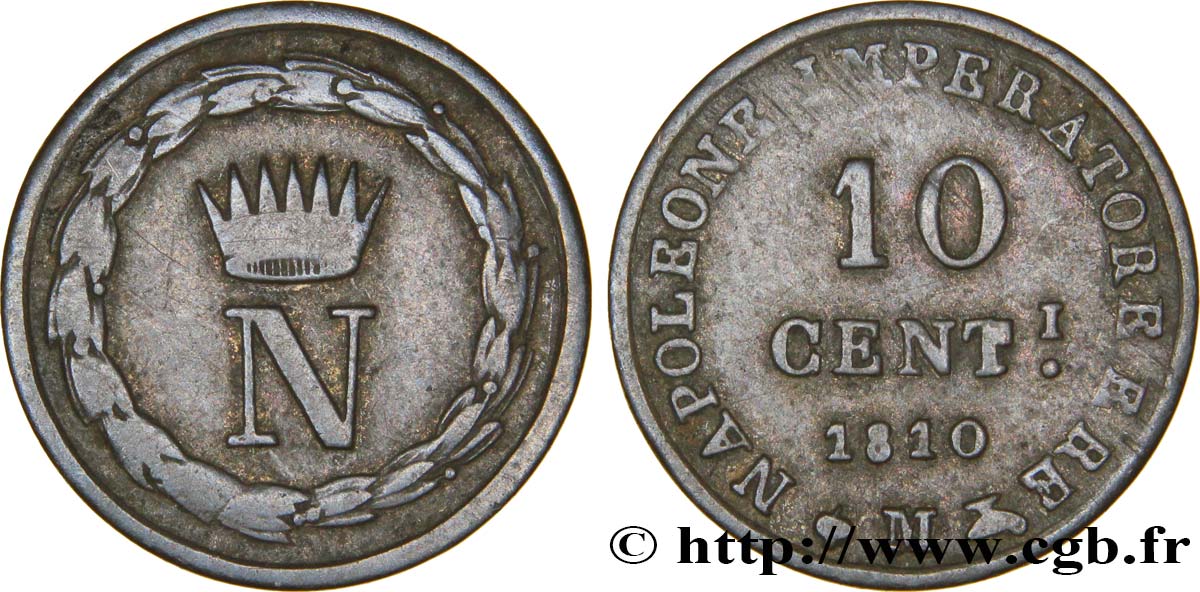 10 centesimi 1810 Milan M.290  TB25 