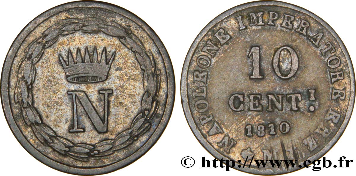 10 centesimi 1810 Milan M.290  MB35 