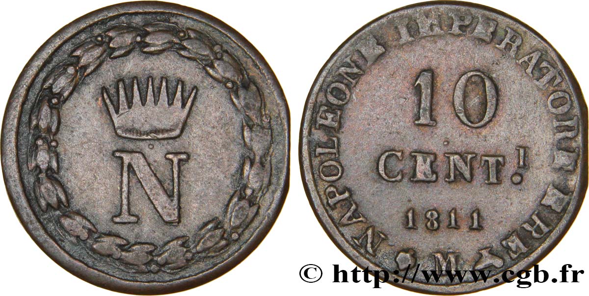 Faux de 10 centesimi 1811 Milan M.291  var. MB30 