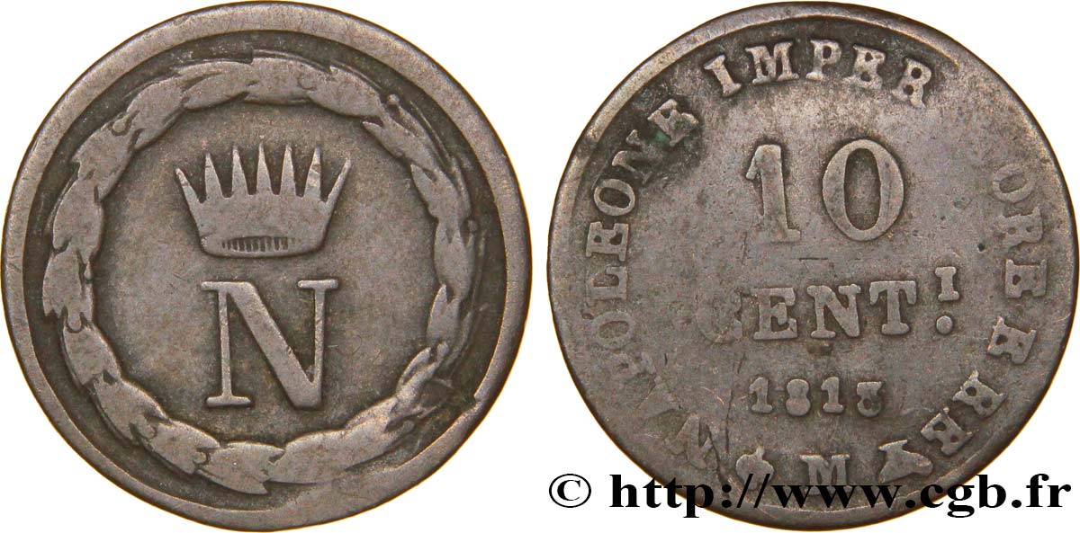 10 centesimi 1813 Milan M.293  MB15 