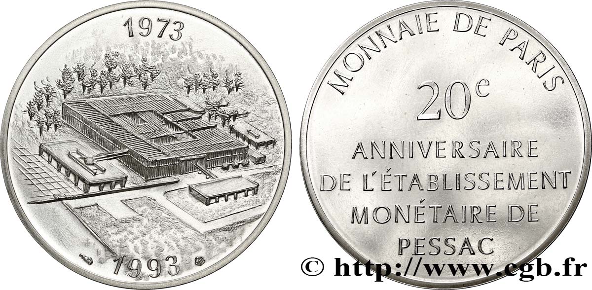 Module de 100 francs - 20e anniversaire de l’établissement monétaire de Pessac 1993 Pessac F.  SPL63 