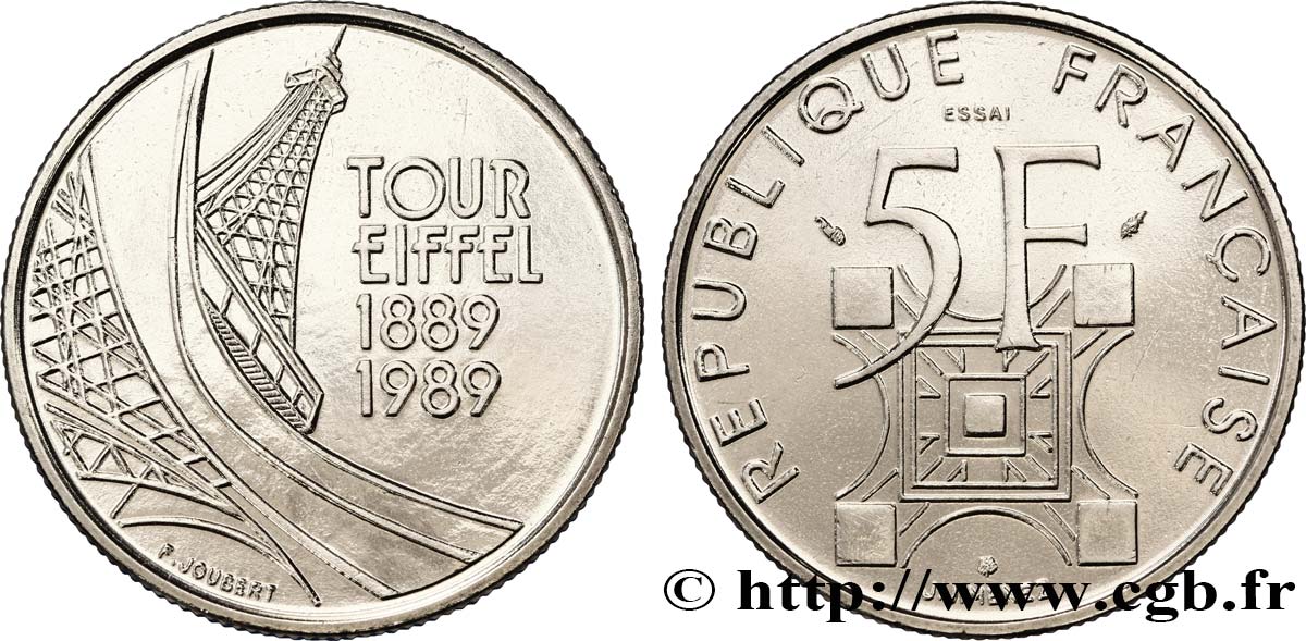 Essai de 5 francs Tour Eiffel 1989 Pessac F.342/1 FDC65 