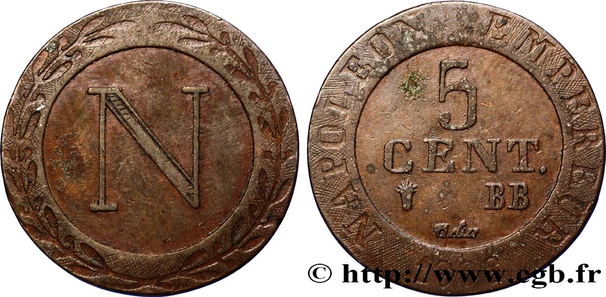 5 cent. 1808 Strasbourg VG.2057  VF30 
