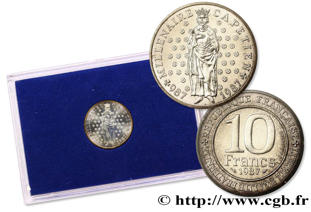 Brillant Universel 10 francs - Millénaire capétien 1987  F.1301  4 MS68 