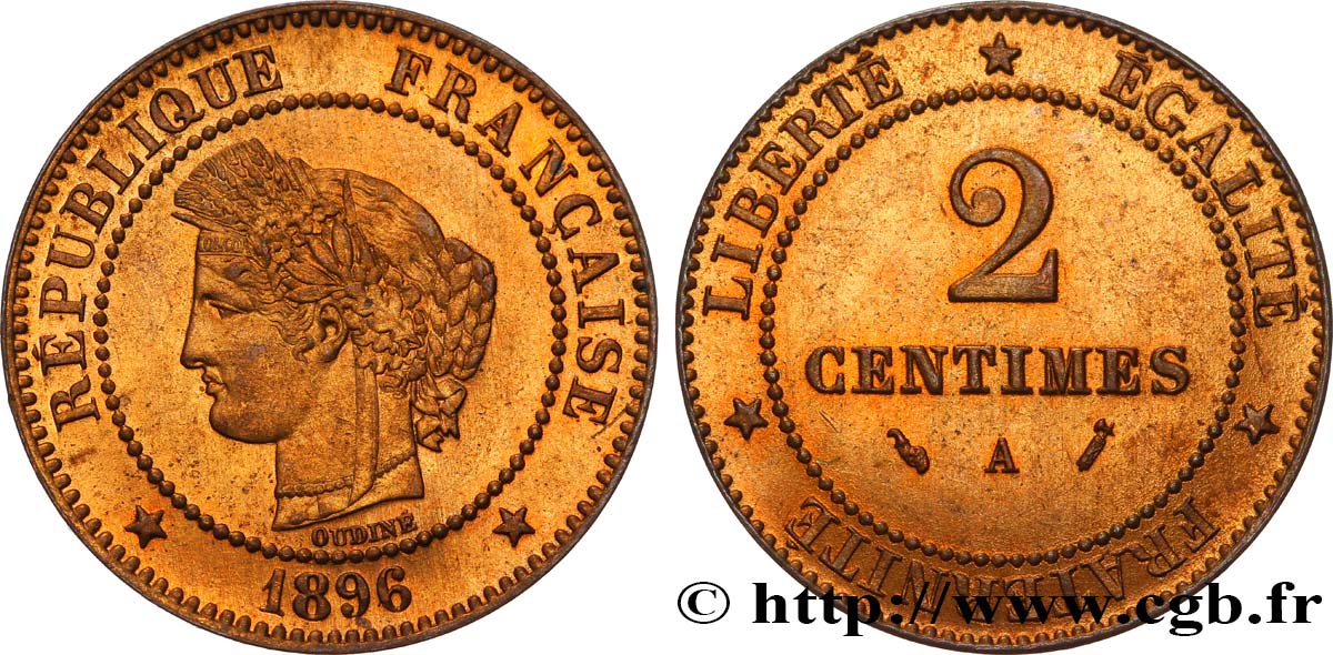 2 centimes Cérès 1896 Paris F.109/22 MS63 