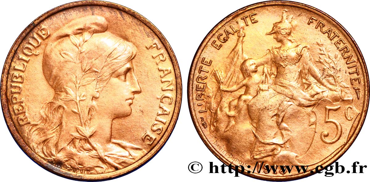 5 centimes Daniel-Dupuis 1915  F.119/27 VZ58 