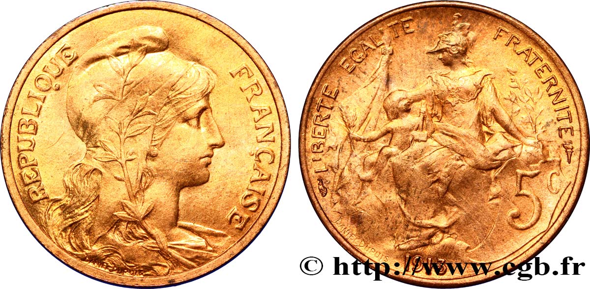 5 centimes Daniel-Dupuis 1913  F.119/25 SPL63 