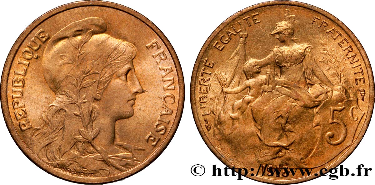 5 centimes Daniel-Dupuis 1913  F.119/25 SPL64 