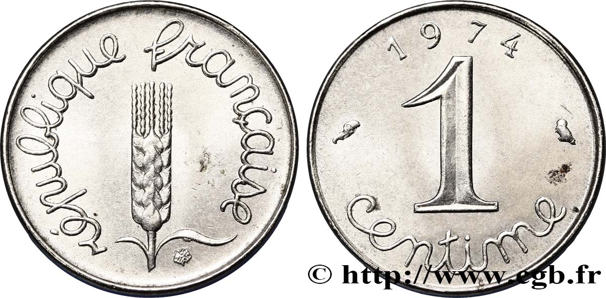 1 centime Épi, avec rebord 1974 Pessac F.106/26 BB50 