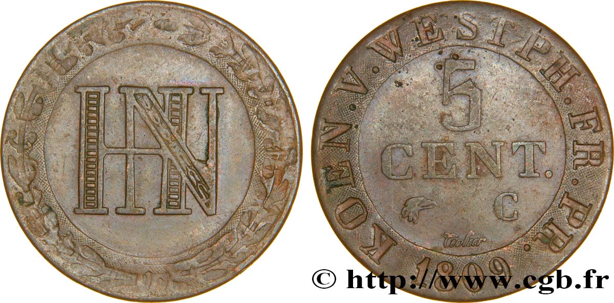 5 cent. 1809 Cassel VG.2034  XF45 