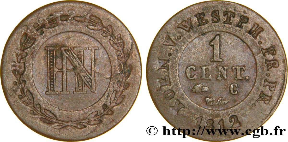 1 cent. 1812 Cassel VG.2043  XF45 