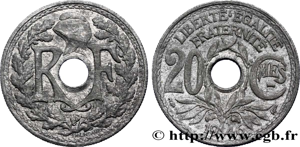 20 centimes Lindauer 1946  F.155/5 AU50 