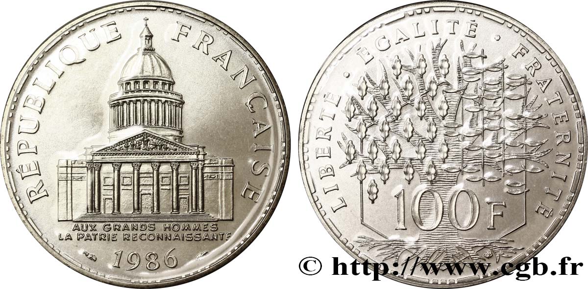 100 francs Panthéon 1986  F.451/6 MS70 