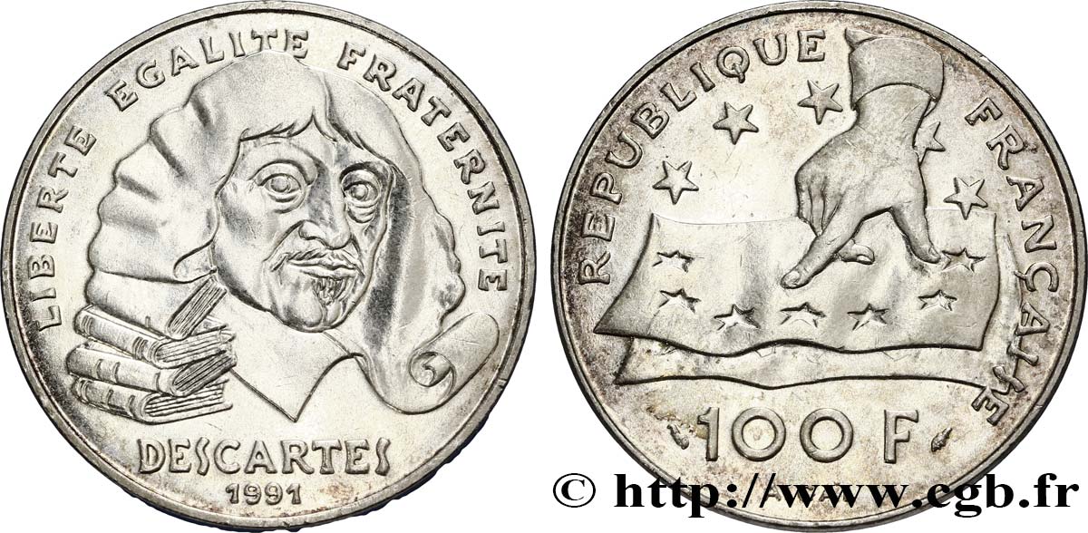 100 francs René Descartes 1991  F.459/2 MS64 