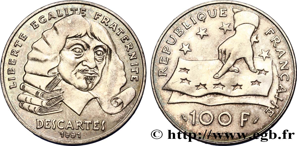100 francs René Descartes 1991  F.459/2 MS64 
