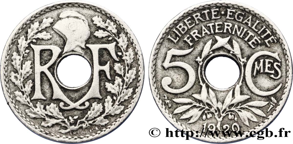 5 centimes Lindauer, petit module 1920 Paris F.122/2 TTB45 