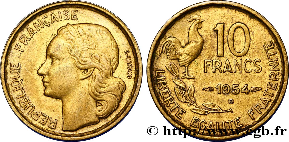 10 francs Guiraud 1954 Beaumont-Le-Roger F.363/11 TTB50 