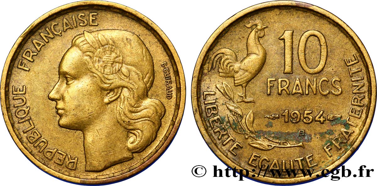 10 francs Guiraud 1954 Beaumont-Le-Roger F.363/11 TTB50 