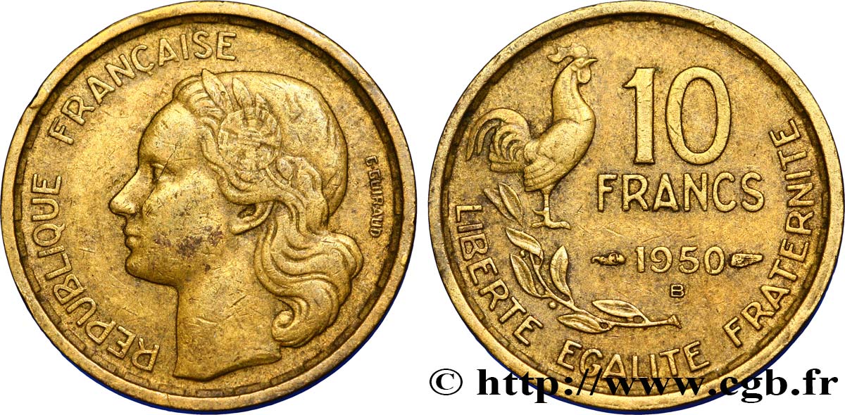 10 francs Guiraud 1950 Beaumont-Le-Roger F.363/3 AU50 