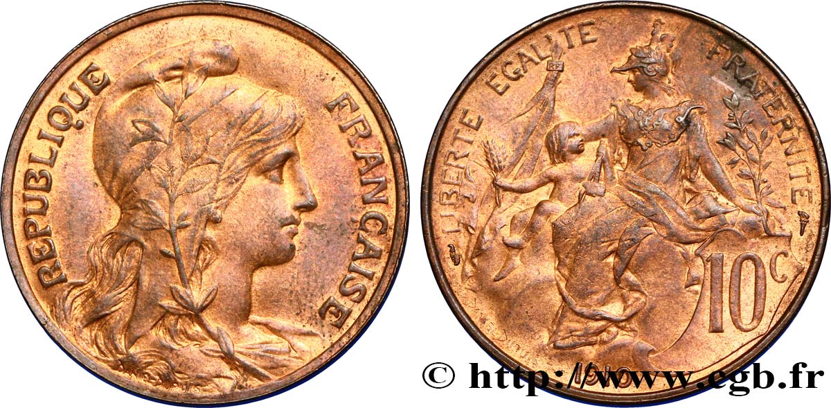 10 centimes Daniel-Dupuis 1910  F.136/19 AU58 