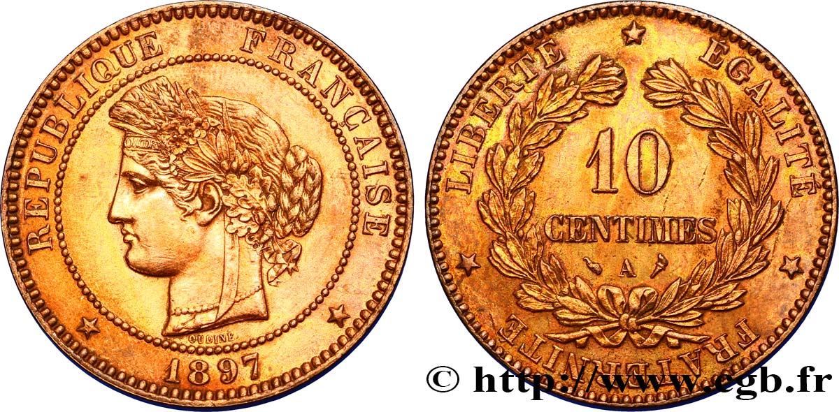10 centimes Cérès 1897 Paris F.135/44 EBC62 