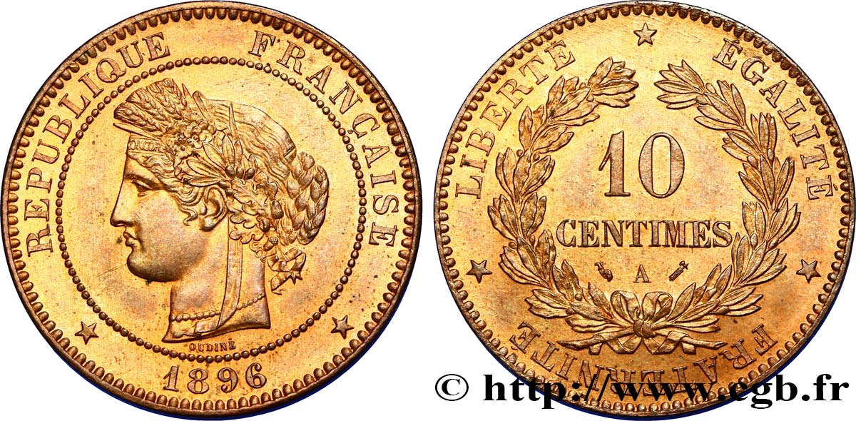10 centimes Cérès 1896 Paris F.135/41 SUP60 