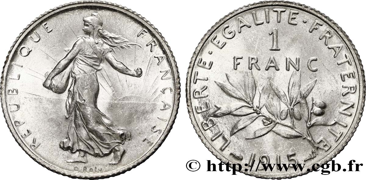 1 franc Semeuse 1915 Paris F.217/21 FDC65 