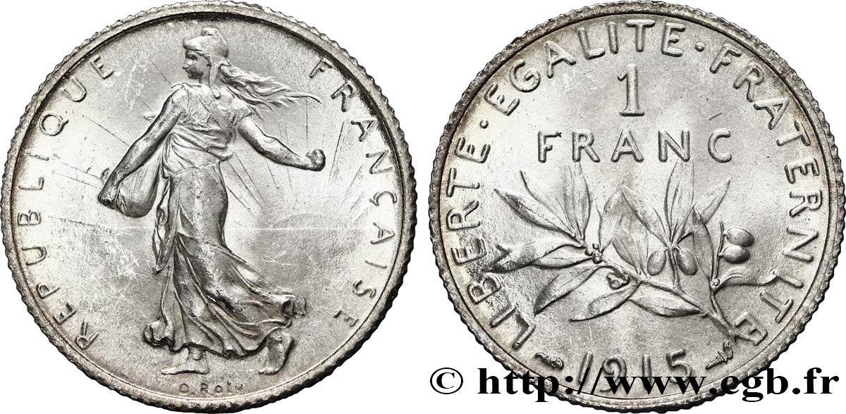 1 franc Semeuse 1915 Paris F.217/21 MS65 