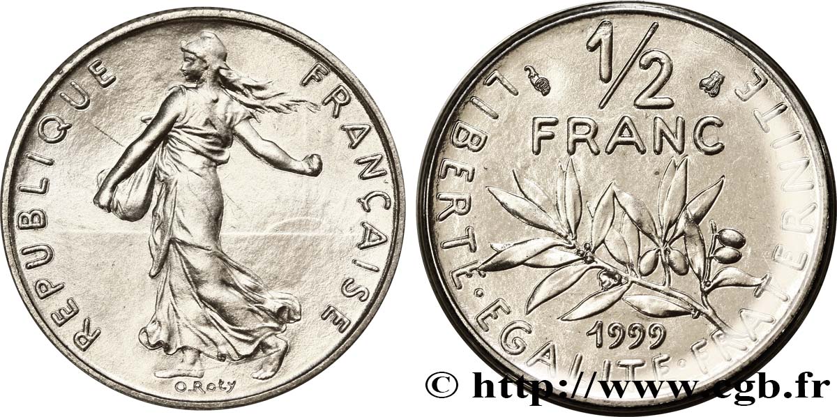 1/2 franc Semeuse, BU (Brillant Universel) 1999 Pessac F.198/42 FDC68 