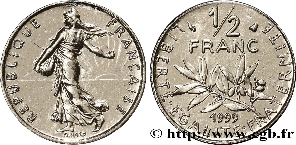 1/2 franc Semeuse, BU (Brillant Universel) 1999 Pessac F.198/42 FDC68 