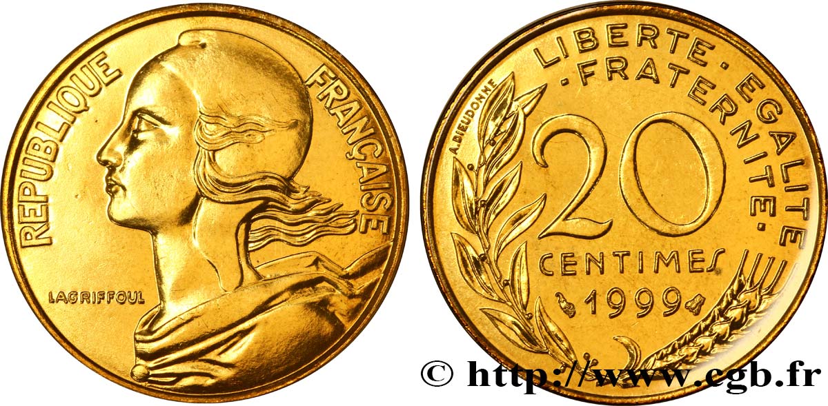 20 centimes Marianne 1999 Pessac F.156/43 FDC68 